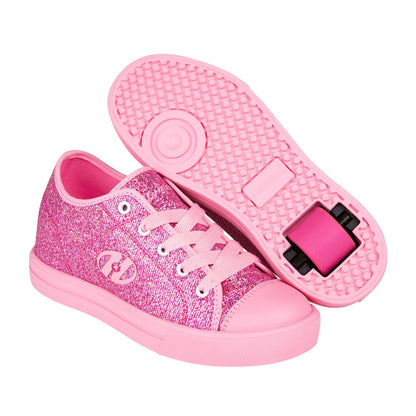 Heelys unisex kids pink classic sneaker with wheels, size 5 UK, featuring a sporty design and comfortable fit.