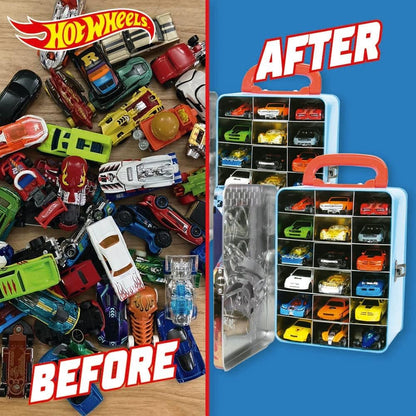 Hot Wheels 1:64 Scale cars Metal Car Carry Case I 18 Toy Car Storage & Organiser I Gift for Collectors & Kids Ages 3 Years Old & Up I 3D lid design I (Cars not included)
