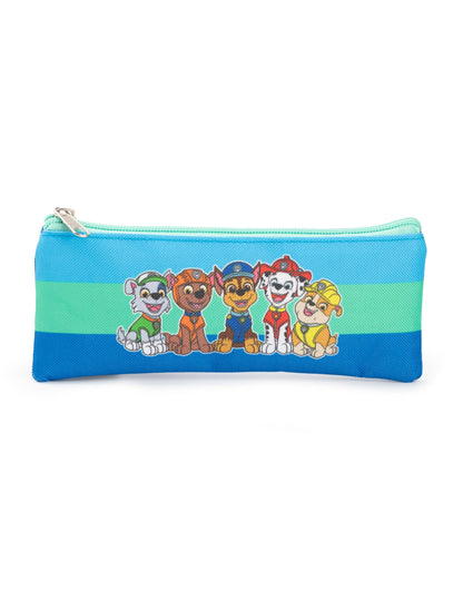 Paw Patrol Boys and Girls Backpack Set | Kids 4 Piece Blue & Green Rucksack Bundle with School Bag, Pencil Case, Lunch Bag & Water Bottle | Chase Dog Crew Graphic Matching Set | Back to School