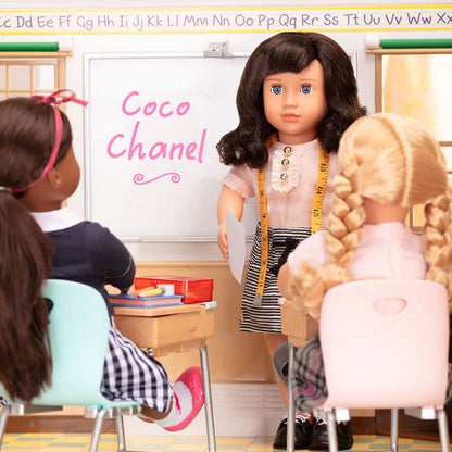 "Our Generation Awesome Academy fully-stocked schoolroom playset for 18-inch dolls, Includes a variety of realistic doll classroom accessories for Ages 3+"