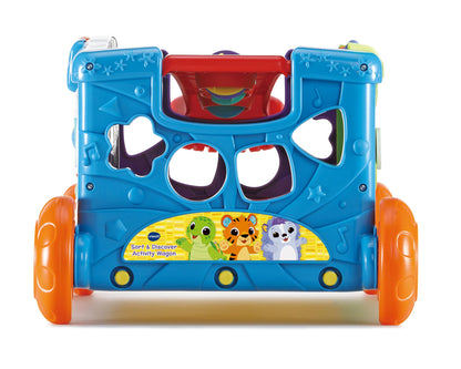 VTech Baby Sort & Discover Activity Wagon, Pull Along Light-up Activity Panel with Manipulatives, Animals, Numbers & Colours, Interactive Toy, Gift for Toddler 12, 18, 24 months +, English version