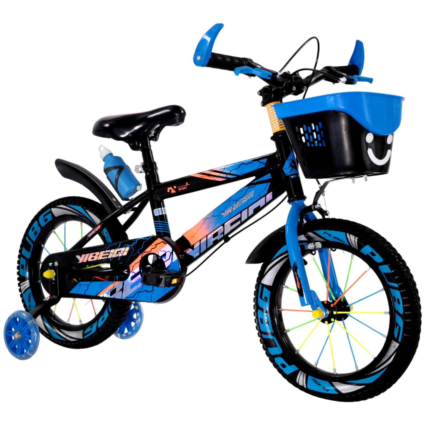 Touch of Venetian 12" 14" 16" Boys Children Bike with Stabilisers Wheels Kids Bike for Ages 3-9 Years Old Blue (12 inch)