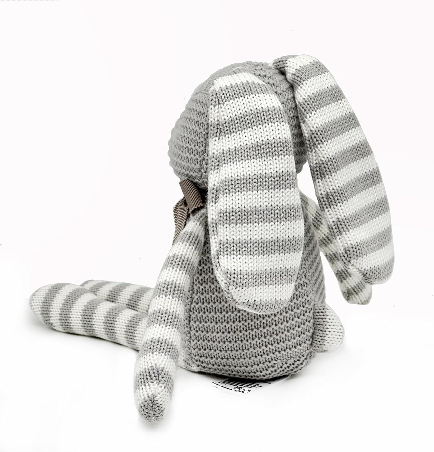 FLUFFYFUN 100% Organic Cotton Grey Bunny Rabbit Teddy 7.1", Easter Baby Teddy Soft Toys For Newborn