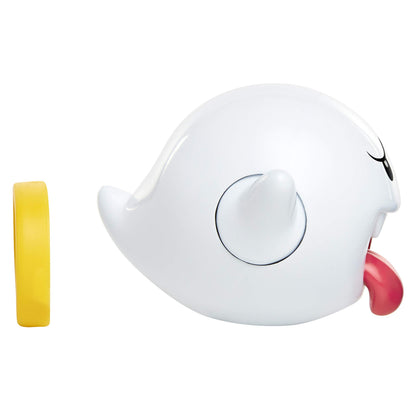 Super Mario Nintendo Boo 4-inch articulated action figure with coin accessory, ideal for kids and collectors