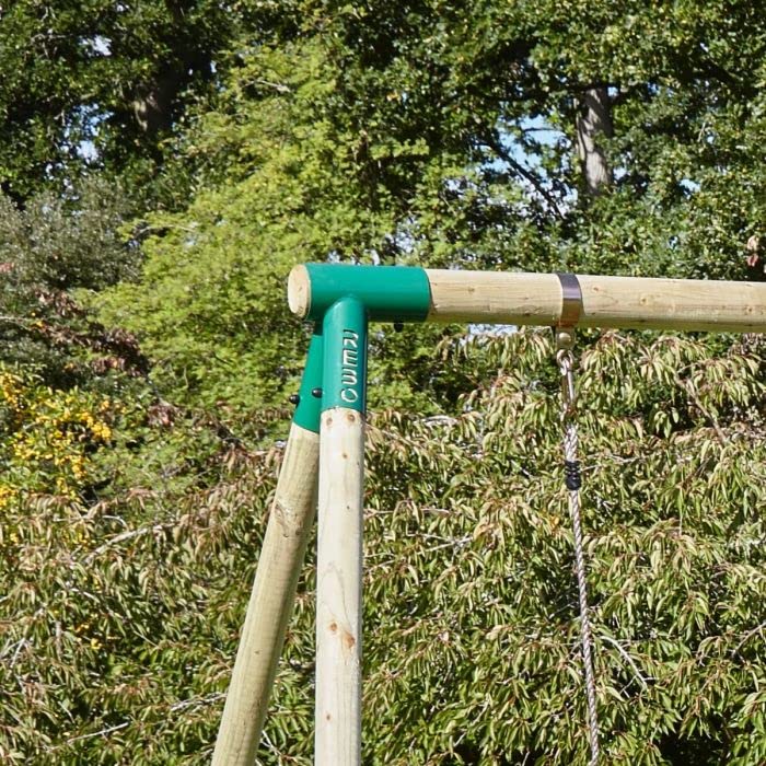 Rebo Baby Wooden Garden Swing Set - Pluto | OutdoorToys | Strong and Sturdy Children's Swing Set, Pressure Treated Timber, Soft-Feel Ropes, Baby Swing Seat