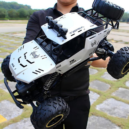 Jiakora RC Trucks Cars Remote Control Car 1:12 Off-Road Monster Truck,Metal Shell 4WD Dual Motors LED Headlight Rock Crawler,2.4Ghz All Terrain Hobby Truck with 2 Batteries for 60 Min Play,Kids/Boys &