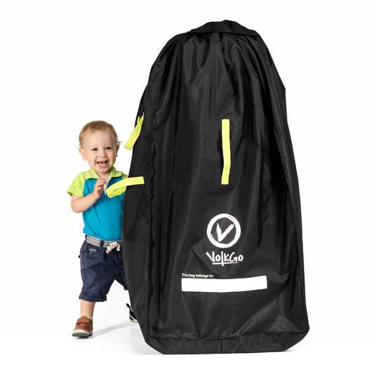 V VOLKGO Stroller Bag for Airplane Travel, Large Gate Check Double Stroller Pram Travel Bag, Pushchair Transport Cover with Shoulder Strap, Large Capacity Infant Carriers - Fits Most Sizes (Black)