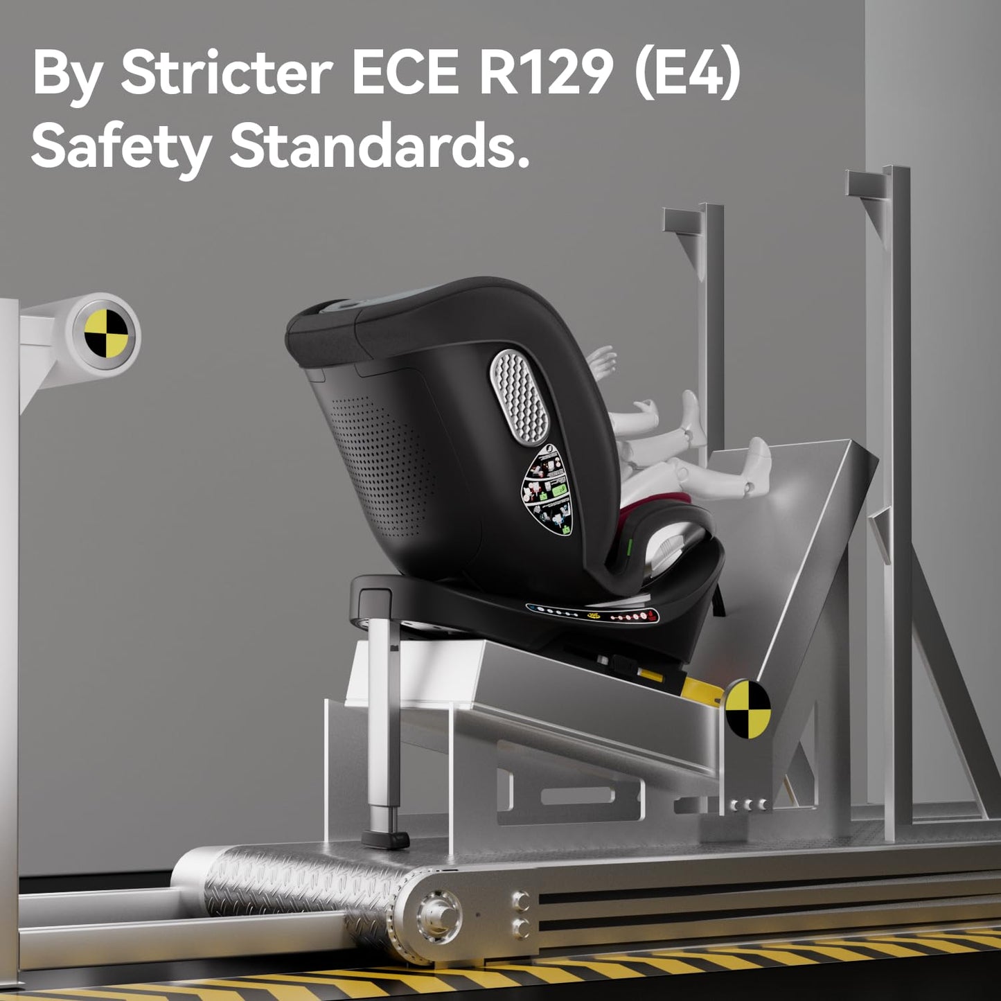 Feakaou 360 Car Seat with ISOFIX - for Newborn to 12 Years Children, i-Size (ECE R129/E4) Rotating Swivel Baby Car Seat,Group 0+1/2/3 (40-150cm),Rear Facing for Longer from Birth to 4 Years.Black.