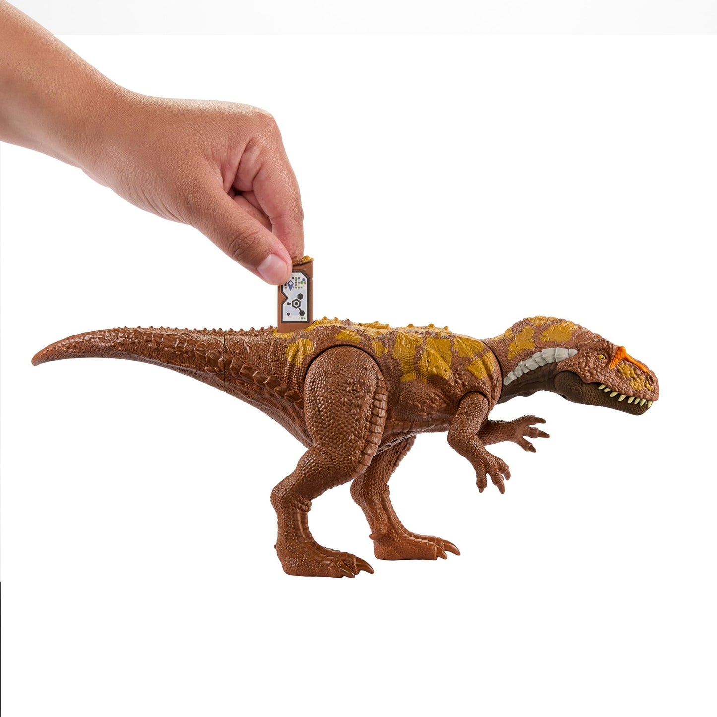 Mattel Jurassic World Wild Roar Megalosaurus Dinosaur Figure with Continuing Roar Sound & Attack Action, Posable Physical Toy & Digital Play, HTK73