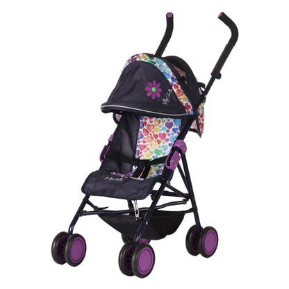 Daisy Chain Zipp Max Dolls Pushchair – Adjustable handles from 76-82cm. For children of 4, 5, 6, 7, 8 or 9 years. (Rainbow Hearts)