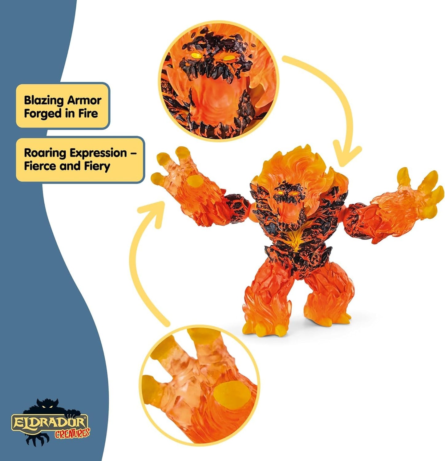 SCHLEICH Eldrador Creatures - 7" Lava Smasher Monster - Fun Movable Magma Monster Action Figure for Boys and Girls - Fantasy Fire Beast Figurine - Durable Elemental Creature - Toys for Kids Ages 7+