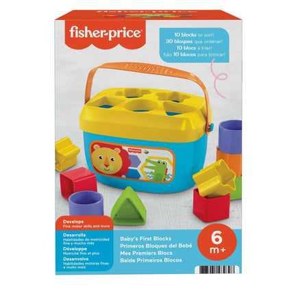 Fisher-Price Stacking Toy Baby’s First Blocks Set of 10 Shapes for Sorting Play for Infants Ages 6+ Months, FFC84