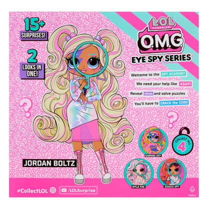 L.O.L. Surprise! OMG Eye Spy Rockstar doll with stylish outfits and accessories, featuring clues for surprises.