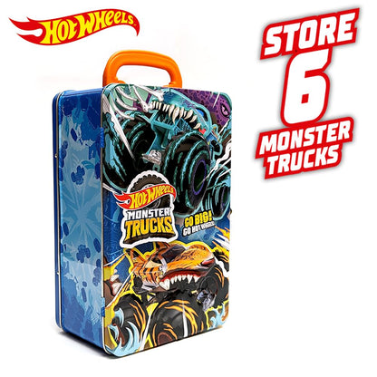 Hot Wheels Monster Trucks Storage Carry Case I Monster Truck Car Organizer | Stores up to 6 Monster trucks or 20 cars - Vehicles not included
