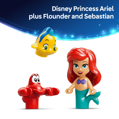 LEGO|Disney Princess Ariel's Magical Mini Palace - The Little Mermaid Castle Toy w/a Micro Doll plus Sebastian & Flounder Animal Figures - Gift for 5+ Year Old Girls - 43285