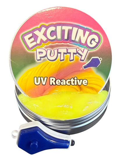 Set of 3 Kids stretchy glow-in-the-dark putty by Bodygenix, heat sensitive and UV reactive stress relief therapy for children and adults.