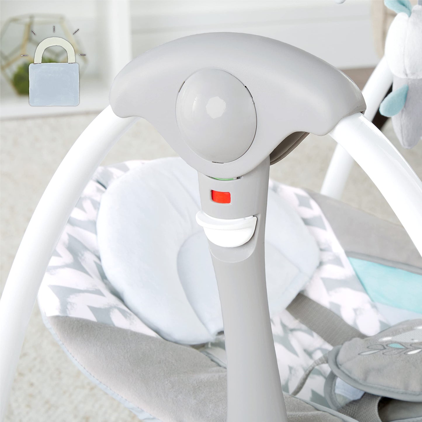 Ingenuity ConvertMe 2-in-1 Compact Portable Automatic Baby Swing & Infant Seat, Battery-Powered Vibrations, Nature Sounds, 0-9 Months 6-20 lbs (Raylan)
