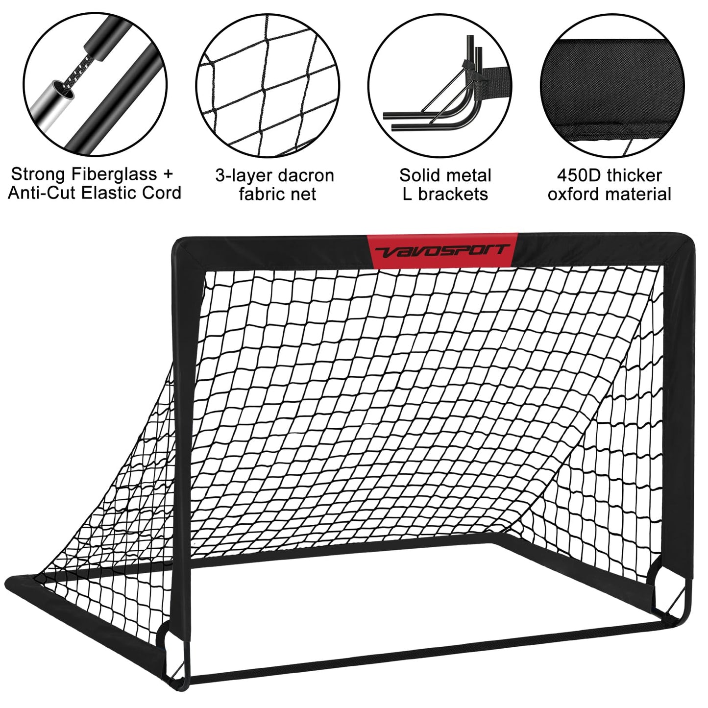 Kids Football Goals for Garden Set – 2 x 4ft x 3ft Portable Football Goals with Size 3 Ball, Pump, Cones & Carry Bag, Pop-Up Kids Football Net, Outdoor Garden Football Training Equipment Boys Gifts