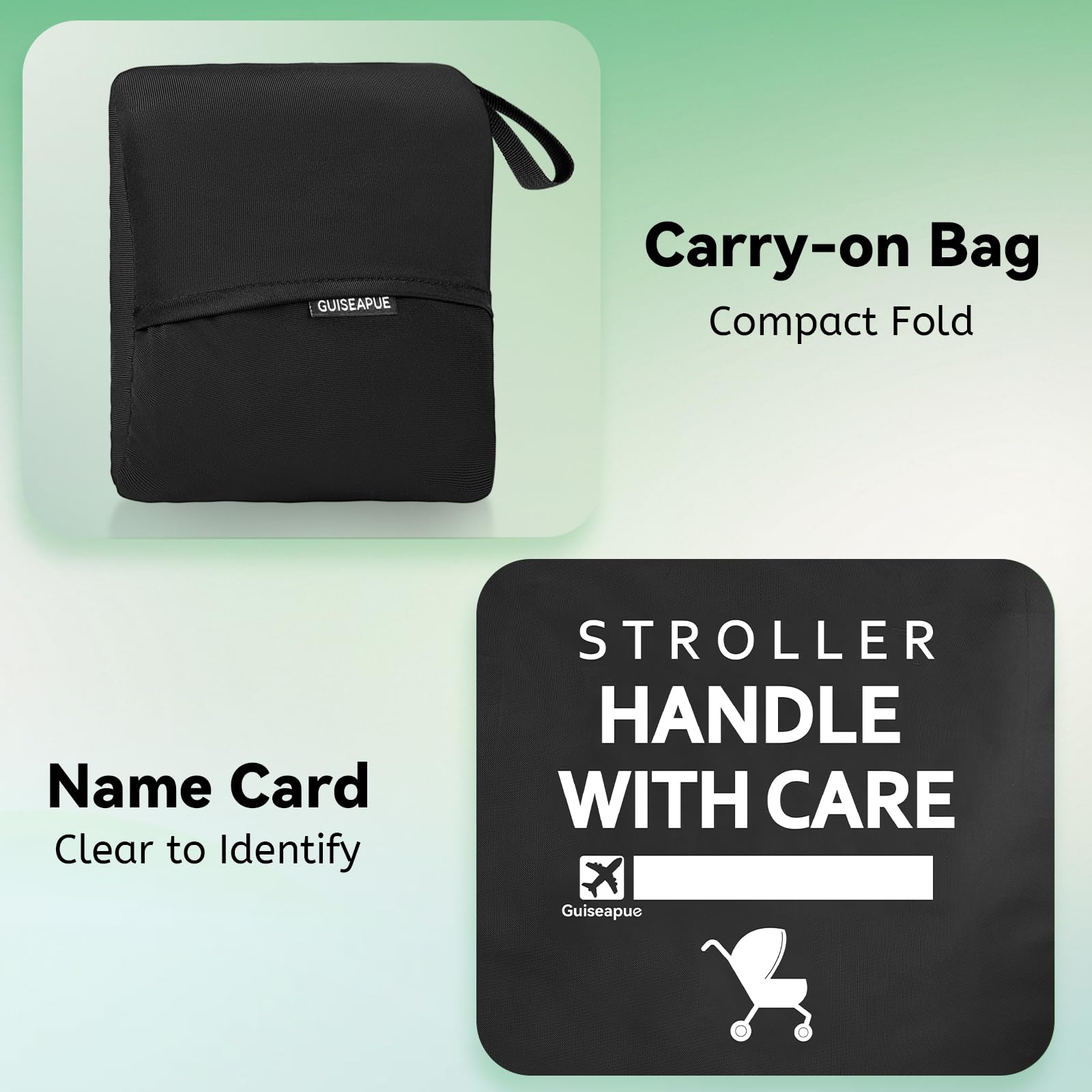 Guiseapue stroller bag for airplane travel, large capacity pram transport bag with durable material for Uppababy, Bugaboo, Cybex, Joie.