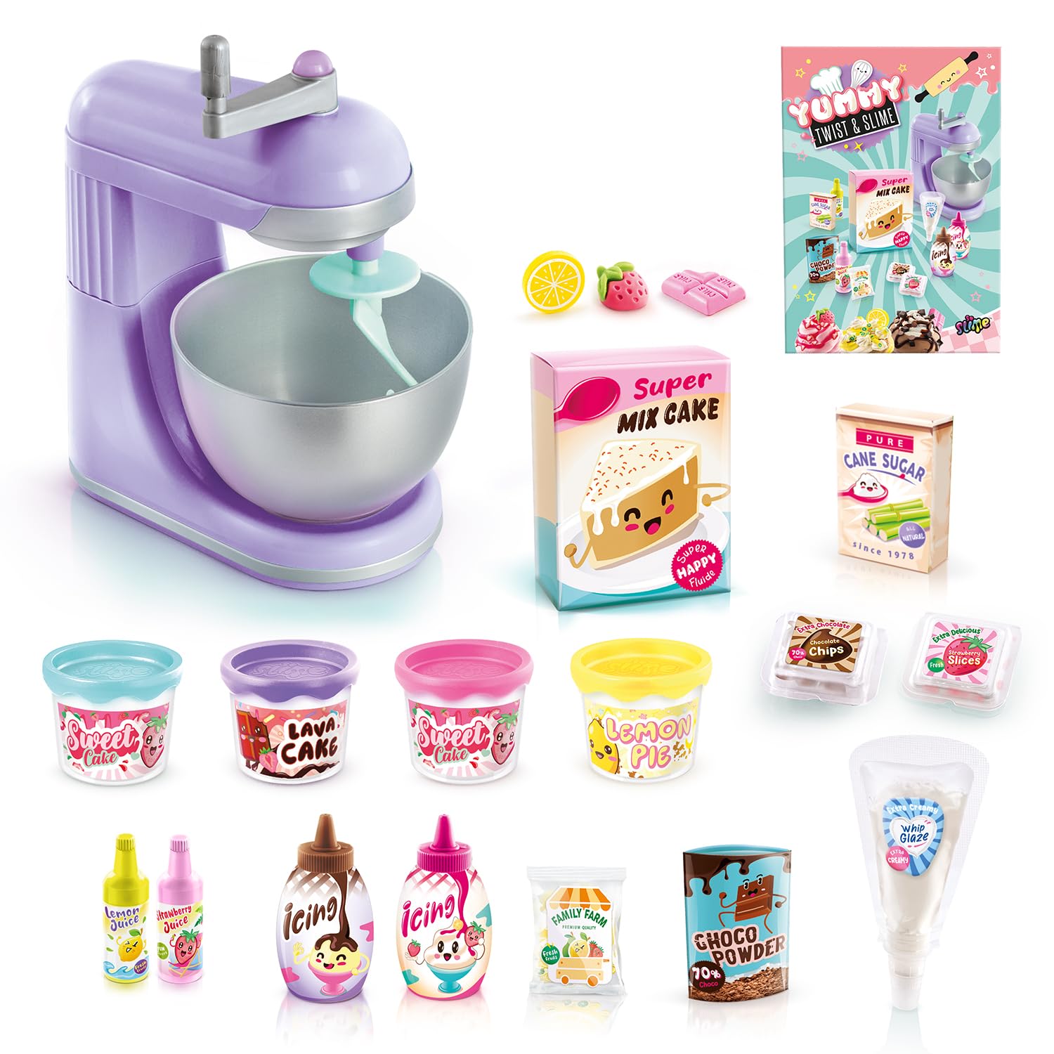So Slime Yummy Twist & Slime spinning mixer and bowl from Canal Toys for kids to create colorful, fun slime recipes and mixes