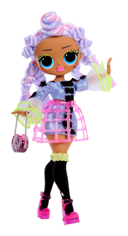L.O.L. Surprise! OMG Doll Miss Royale in stylish outfit with accessories, showcasing her fashionable look and vibrant colors.