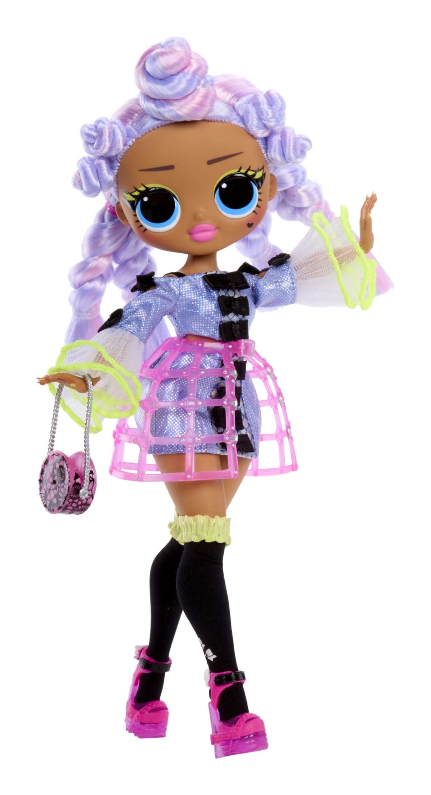 L.O.L. Surprise! OMG Doll Miss Royale wearing stylish outfits, showcasing her fashionable accessories and unique hairstyle.