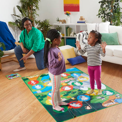 Hasbro Gaming Twister Junior, Classic Party Game Reimagined, for 3+ Year Old Girls and Boys, 2-4 Players, 2 in 1, 2-sided Mat