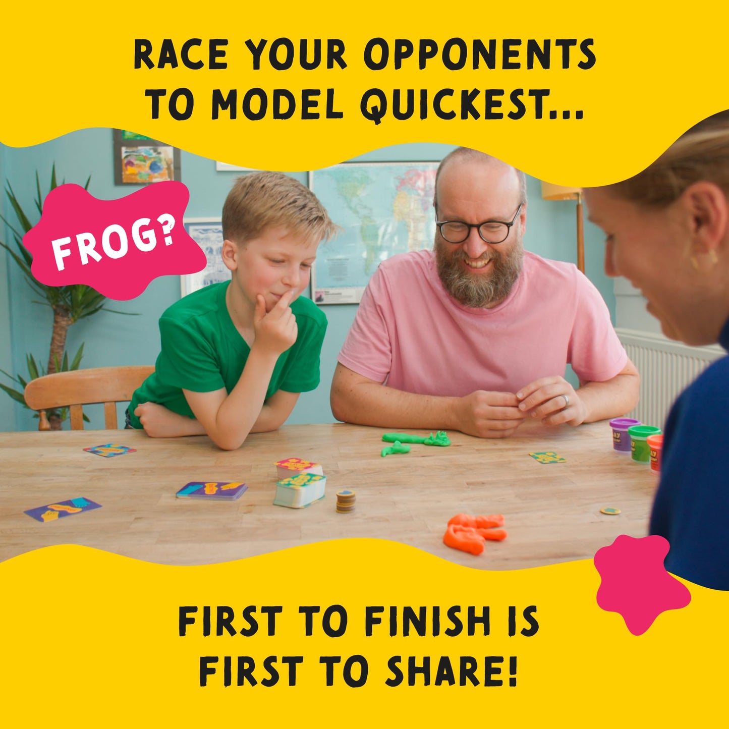 Party Snail Games Clay It Again dough-sculpting party game with colorful modeling dough and sculpting tools for fun family activity