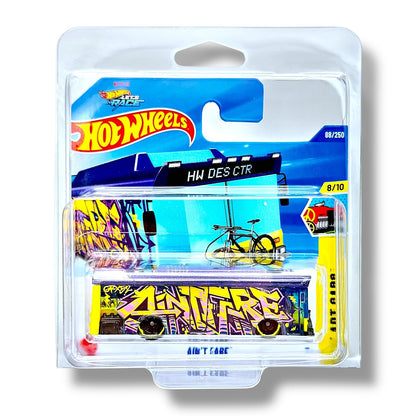 Hot Wheels Ain't Fare (Purple, Yellow & Black Let's Race) 8/10 HW Art Cars - 2025-88/250 (Short Card) - includes a KLAS Car Keeper Protector Case - HYX32