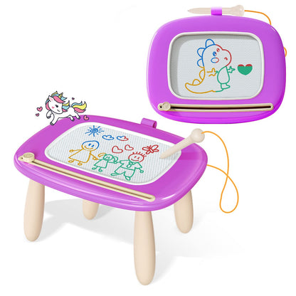 Kikidex Magnetic Drawing Board for 1-3 year old Kids, Girl Toys for Toddlers, Birthday for 1 2 3 Year Old, Etch a Sketch for Kids, Doodle Board for Age 1-3 (Purple)