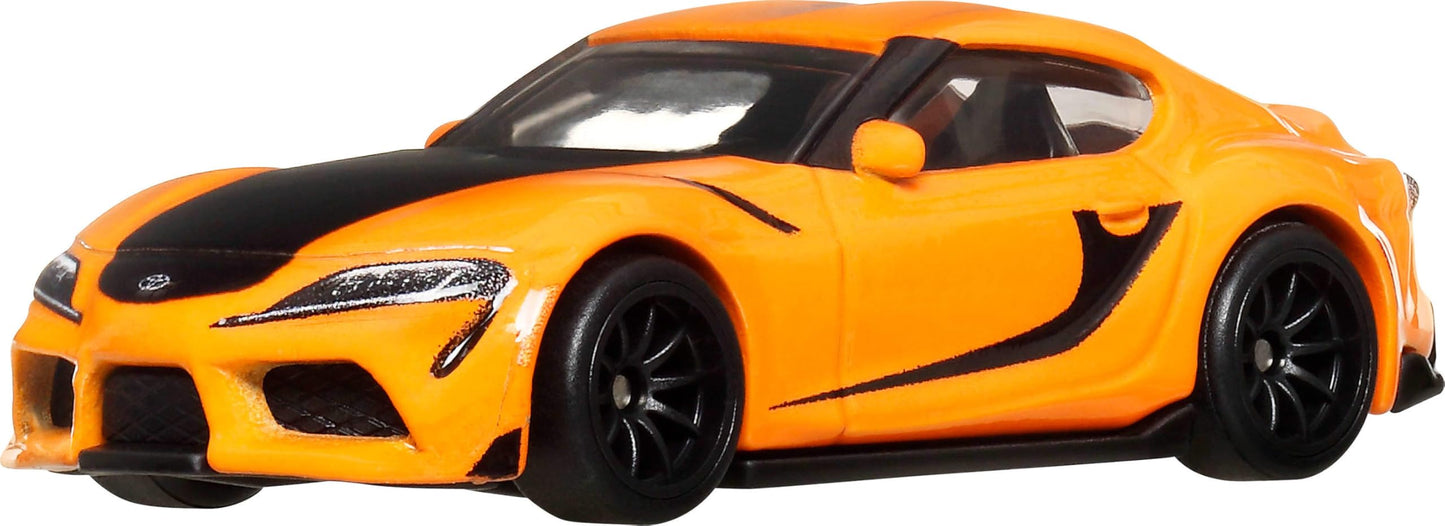 Hot Wheels Premium Fast & Furious 2021 Toyota GR Supra – 1:64 Scale Die-Cast Collectible Car with Real Riders, Metal Body & Movie-Inspired Design