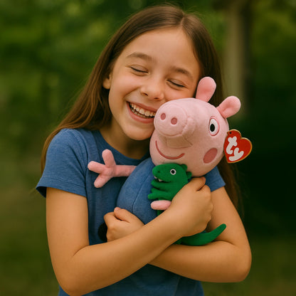 TY Peppa Pig George Beanie Baby 15 cm – Soft Plush Toy Teddy for Kids, Collectible Stuffed Animal Plushies Soft Toy Gift for Toddlers & Children