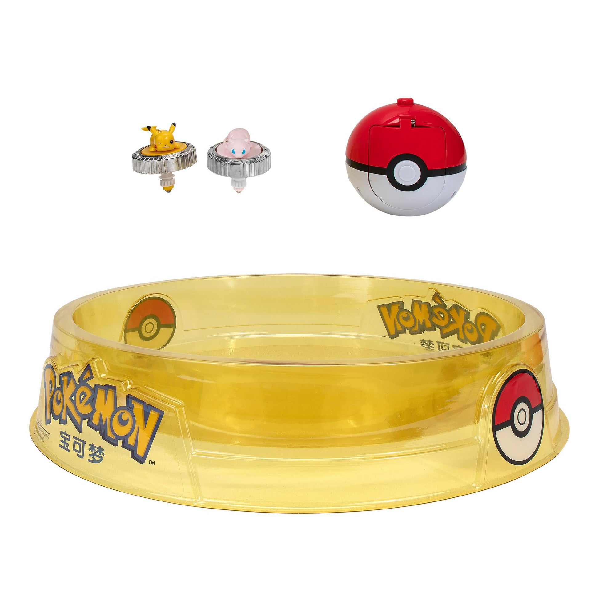 Pokémon Battle Spinner Arena Set featuring two spinners, Poké Ball launchers, and an action-packed battle arena.