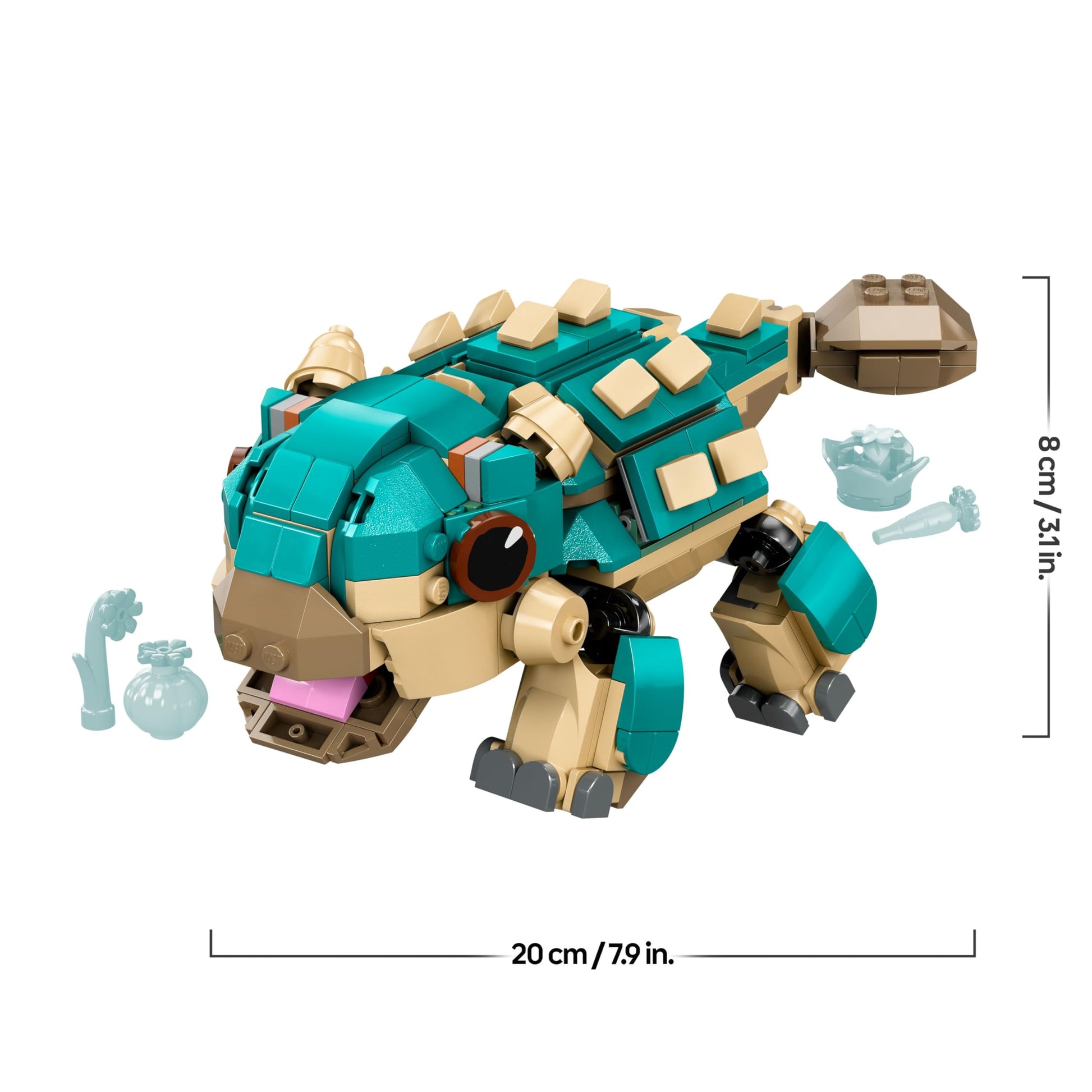 LEGO Jurassic World Baby Bumpy Ankylosaurus dinosaur toy set with colorful building pieces for creative play.