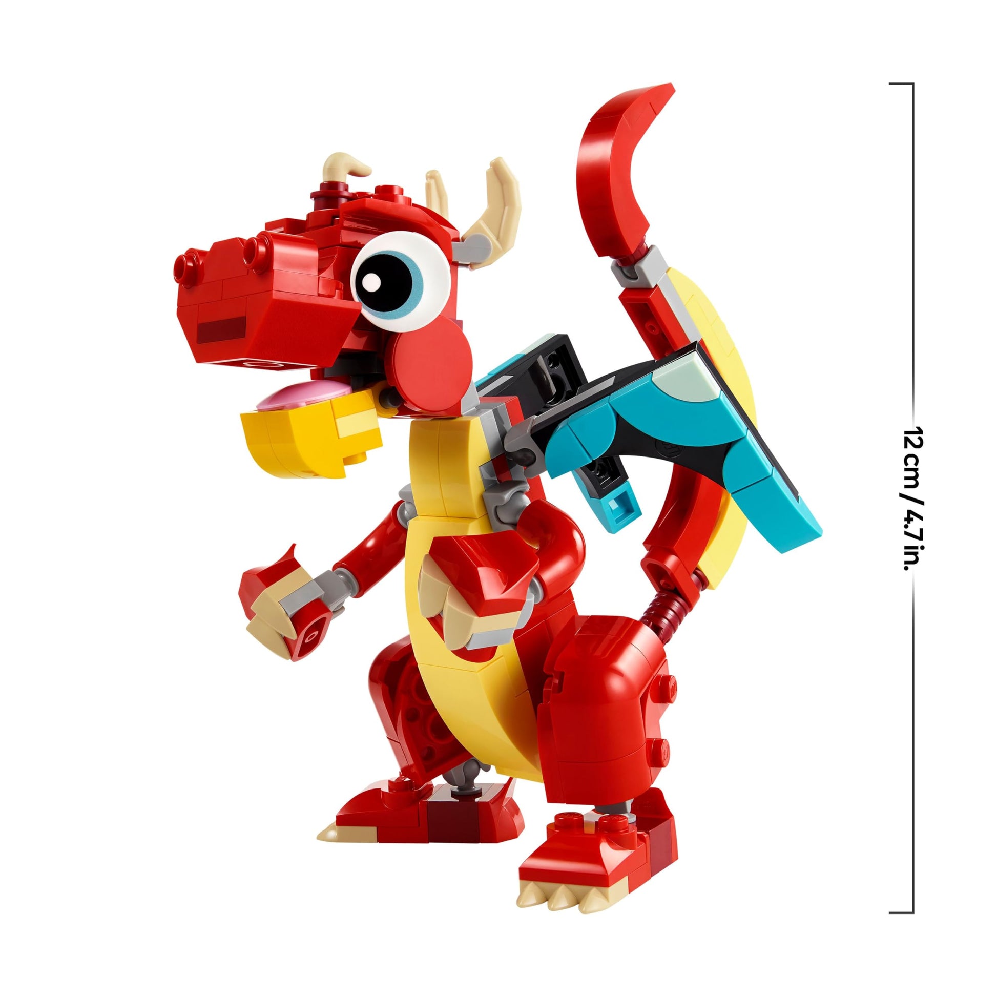 LEGO Creator 3in1 set featuring a red dragon, fish, and phoenix bird models for creative building fun.