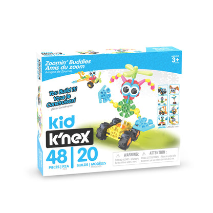Basic Fun Kid K'NEX | Zoomin' Buddies 20 Model | Kids Craft Set with 48 Pieces | Educational Toys for Kids, Fun and Colourful Building Toys for Boys and Girls, Construction Toys Ages 3 85053