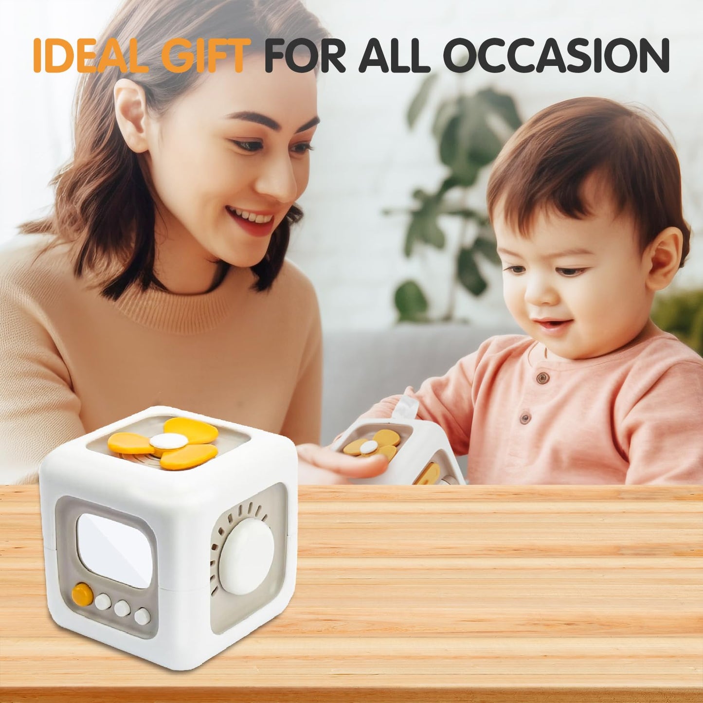 VoMii Baby Activity Cube - Montessori Sensory Toys for 12-24 Months, Travel & Learning Toys