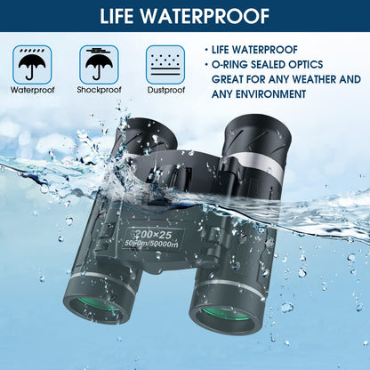 Flyant compact binoculars for adults and kids, high-powered mini pocket binoculars for travel, bird watching, camping, and outdoor events.