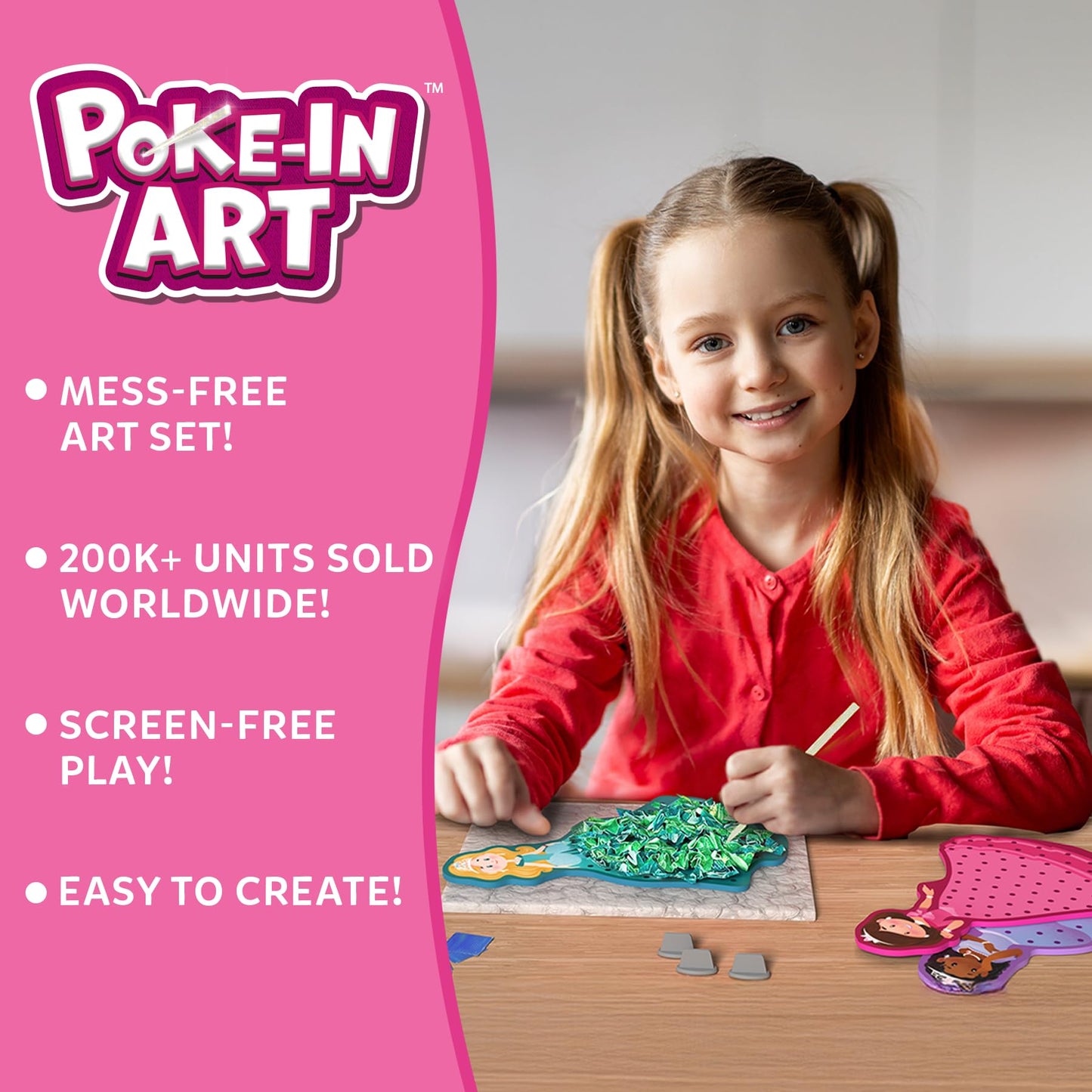 Skillmatics Poke-in Art - Magical Princesses, Mess-Free Fun for Kids, DIY Sewing Craft Kits, Creative Activity, Easter Gifts for Girls & Boys Ages 4, 5, 6, 7, 8, 9