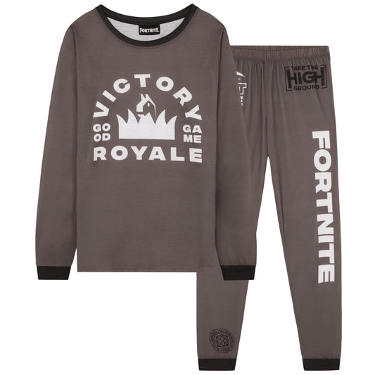 Get Trend Fortnite Boys Pyjamas Set, Long PJs for Kids & Teenagers, Cosy Loungewear Soft Nightwear, Gamer Gifts for Boys (15-16 Years, Brown Fortnite)