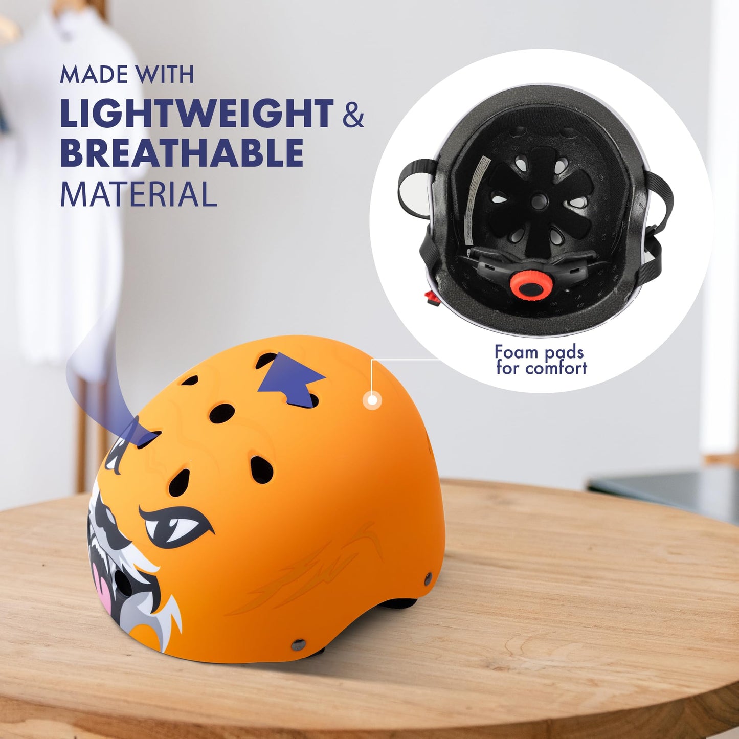 KAYMAN Kids Bike Helmet age 3 to 12, Adjustable Safety Gear for Boys and Girls, Suited to Scooter, Cycling, Skateboard & Roller Skating - Protection for Boys & Girls