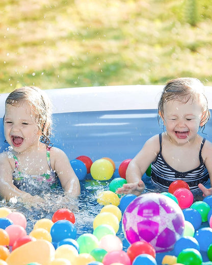 Zumhigh Large Inflatable Paddling Pool for Kids & Adults – Family-Friendly Outdoor/Indoor Pool, Durable Leak-Proof PVC Design with Quick Drainage Perfect for Backyards, Gardens (78.7" X 59" X 19.7")