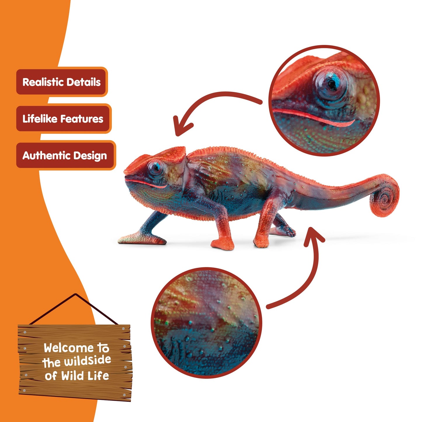 SCHLEICH 14858 Chameleon Wild Life Toy Figurine for children aged 3-8 Years