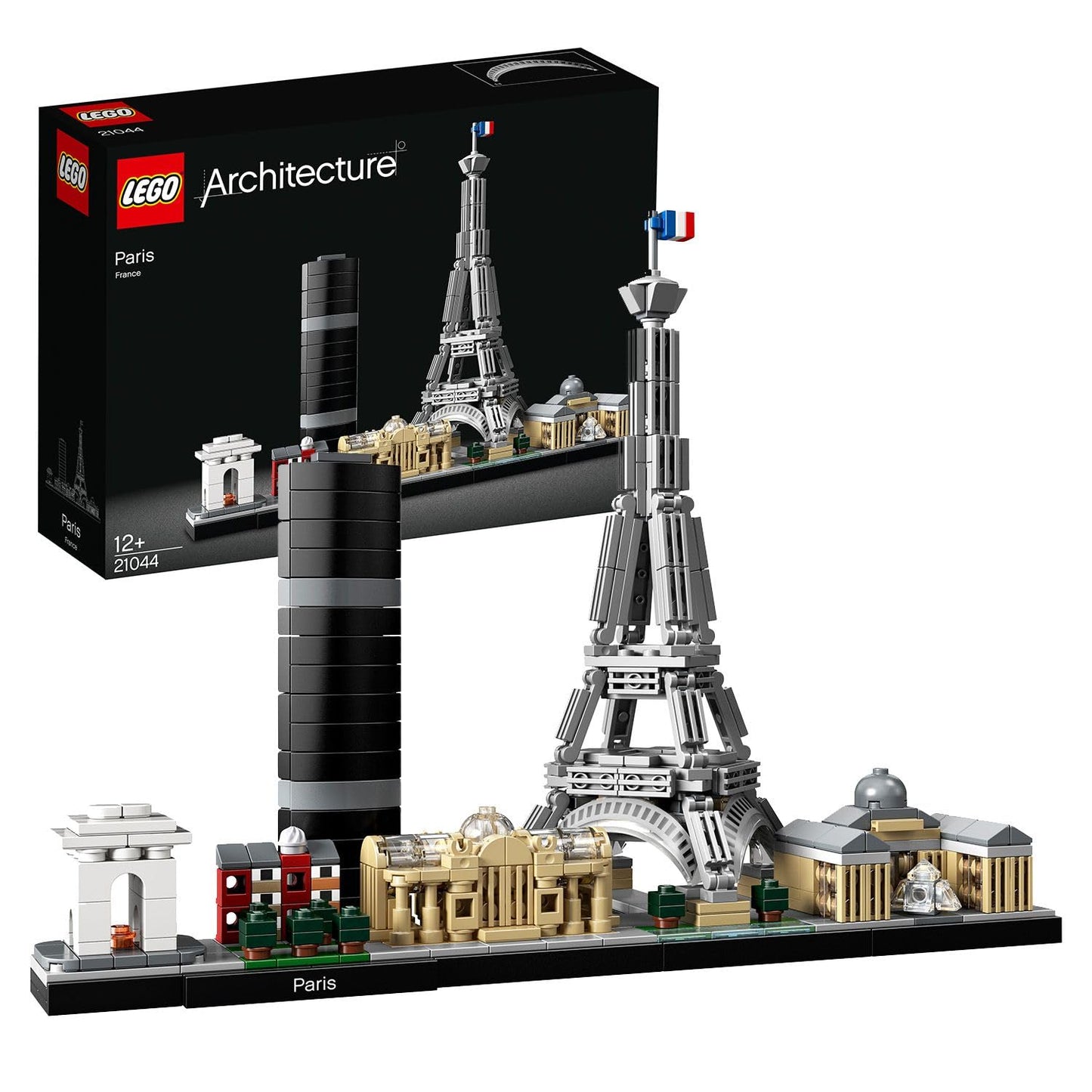 LEGO Architecture Paris model set featuring Eiffel Tower and The Louvre, perfect for adult collectors and home décor.