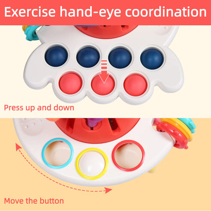 HCSSZ Montessori Toys,Silicone Travel Sensory Toys for Toddlers,Food Grade Pull String Activity Toy for Baby Girls Boys Educational Fine Motor Skills,Birthday Gift