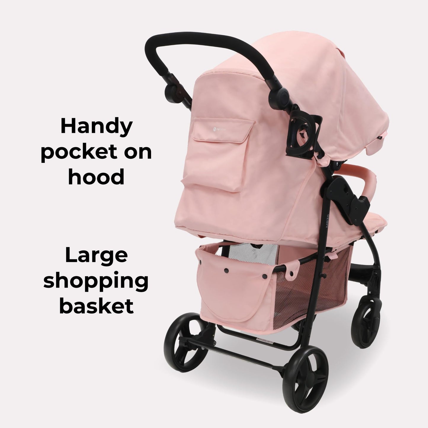 My Babiie MB30 Pushchair – from Birth to 4 Years (22kg), Easy Compact Fold, Large Shopping Basket, Adjustable Handle, Stroller Includes Cup Holder, Rain Cover – Pink Leopard