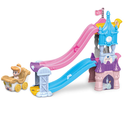 VTech Toot-Toot Drivers Enchanted Castle Slide, Official Disney Princess Playset with Included Cinderella Vehicle, Lights, Phrases, Songs, Interactive Toddler Toy 12 Months, 2, 3, 4+, English Version