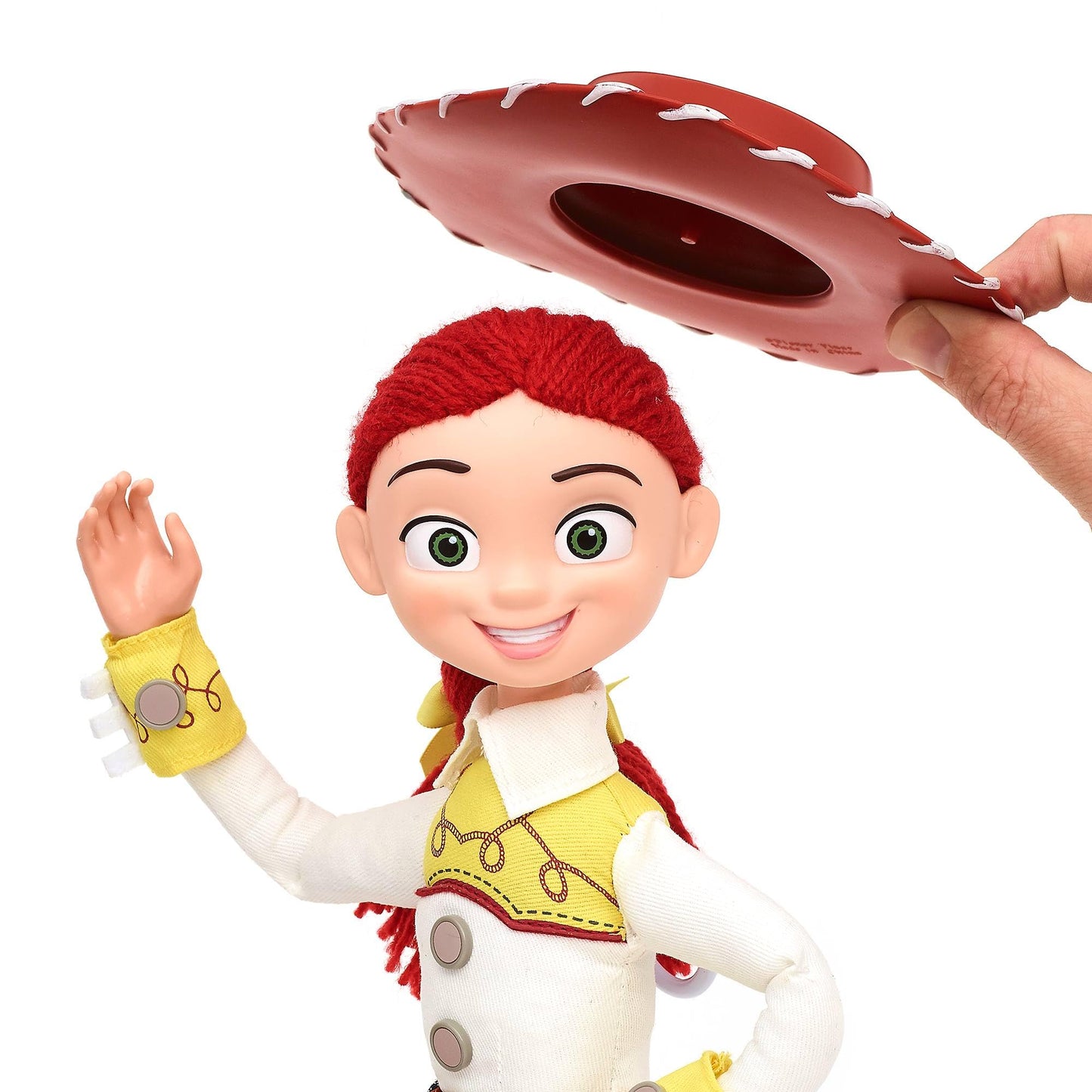 Disney Store Official Jessie Interactive Talking Action Figure, Pixar's Toy Story, 36cm/14”, Pull string Cowgirl Doll Featuring 15+ English Phrases, Interacts with Other Characters, Ages 3+