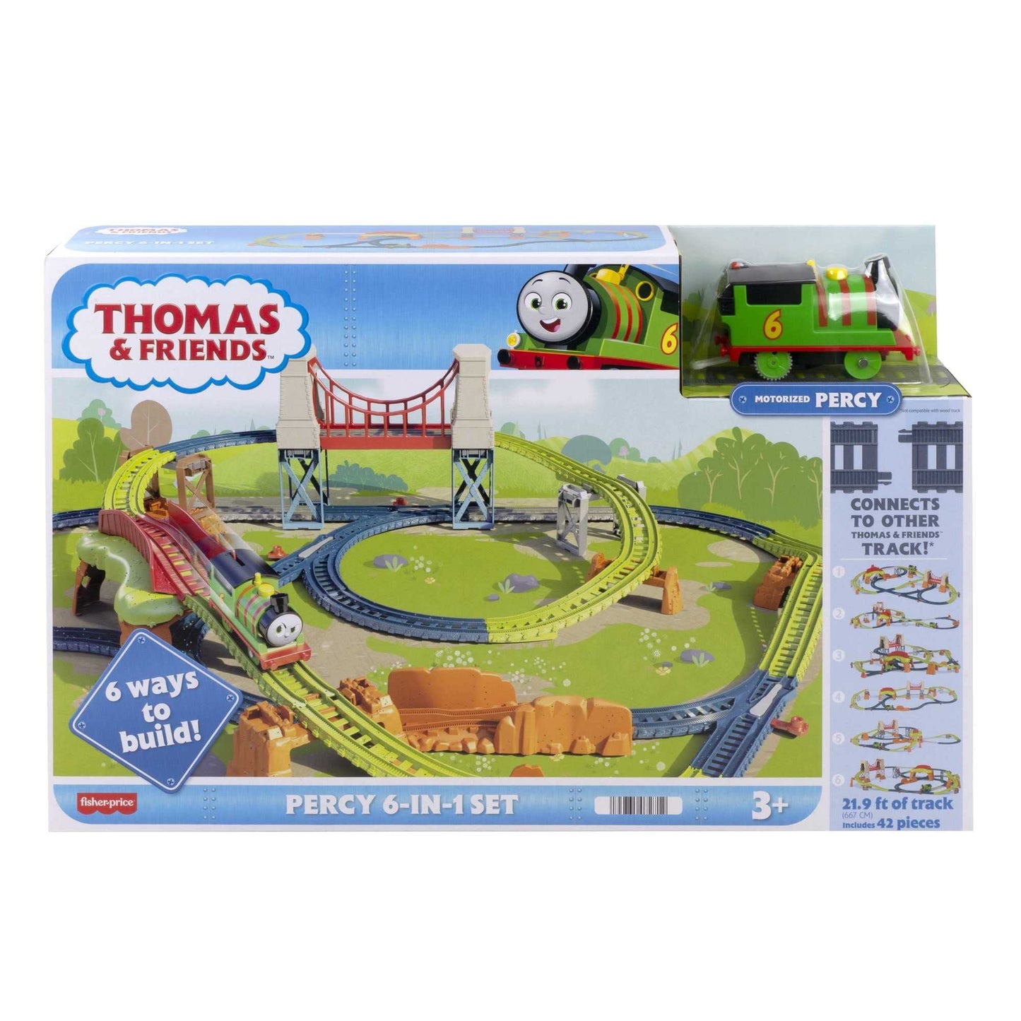 Thomas & Friends Percy 6-in-1 Toy Train for Children Aged 3 Years and Up