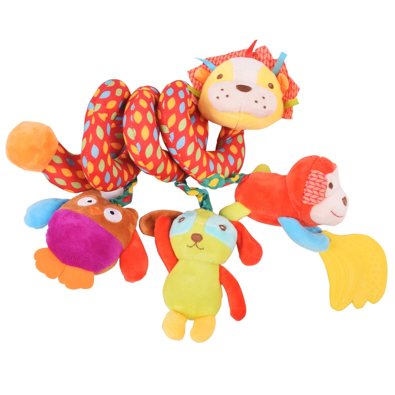 DRM folding toddler swing set with supportive seat, spiral hanging toys, suitable for indoor or outdoor use for kids and children.
